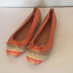 Orange and Tan Donald J Pliner  Flats